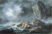 Jean Pillement Seascape with a Shipwreck painting